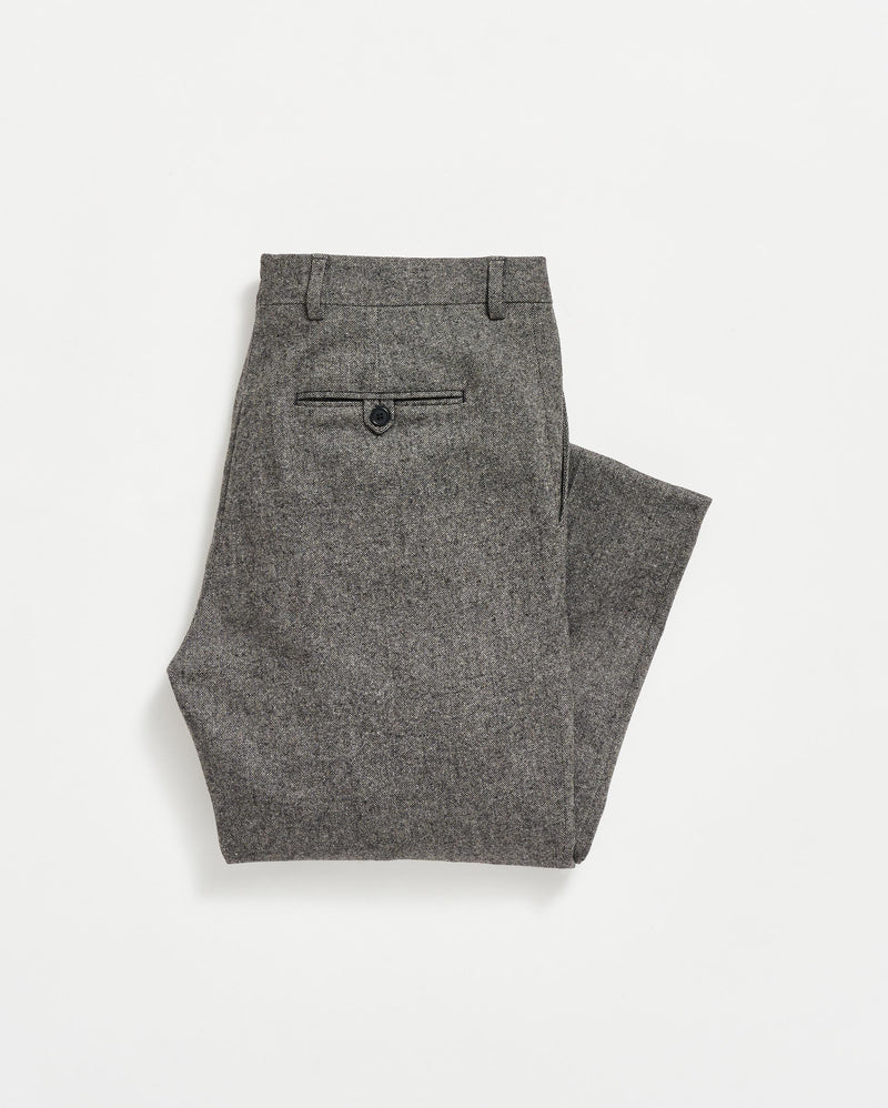 Flat Front Trouser in Charcoal Grey