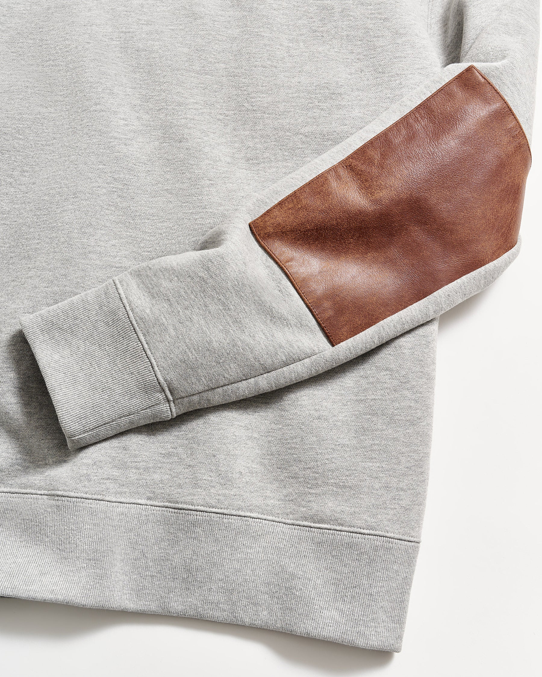 Heather Grey Sweatshirt with Suede Elbow Patches – CÔTE À COAST