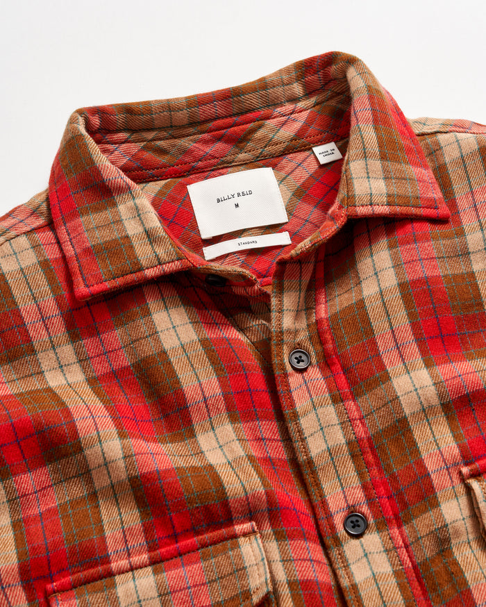 Double Face Plaid Scout Shirt in Billy's Brown Multi