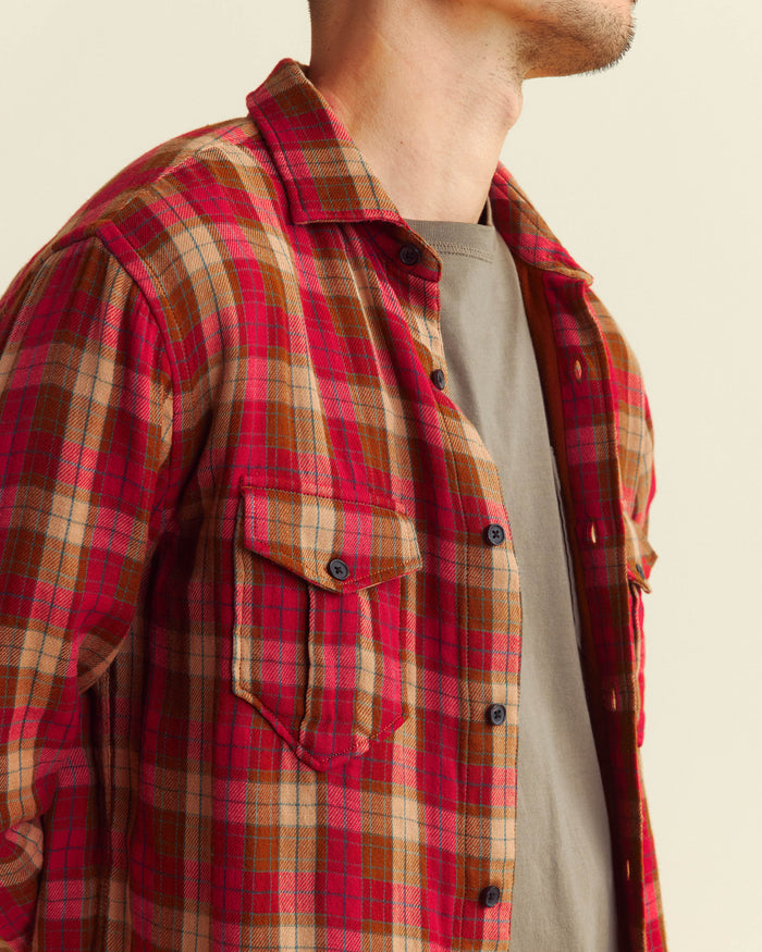 Double Face Plaid Scout Shirt in Billy's Brown Multi