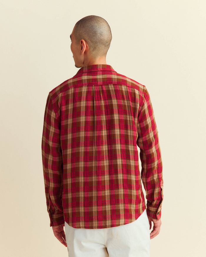 Double Face Plaid Scout Shirt in Billy's Brown Multi