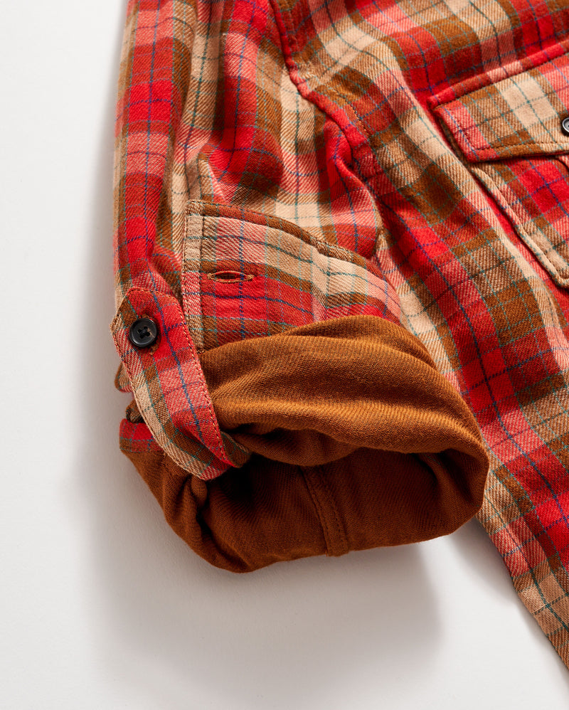 Double Face Plaid Scout Shirt in Billy's Brown Multi