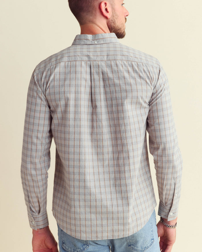 STRIPE BASKET WEAVE PLAID TUSCUMBIA SHIRT BUTTON-DOWN	SILVER MULTI