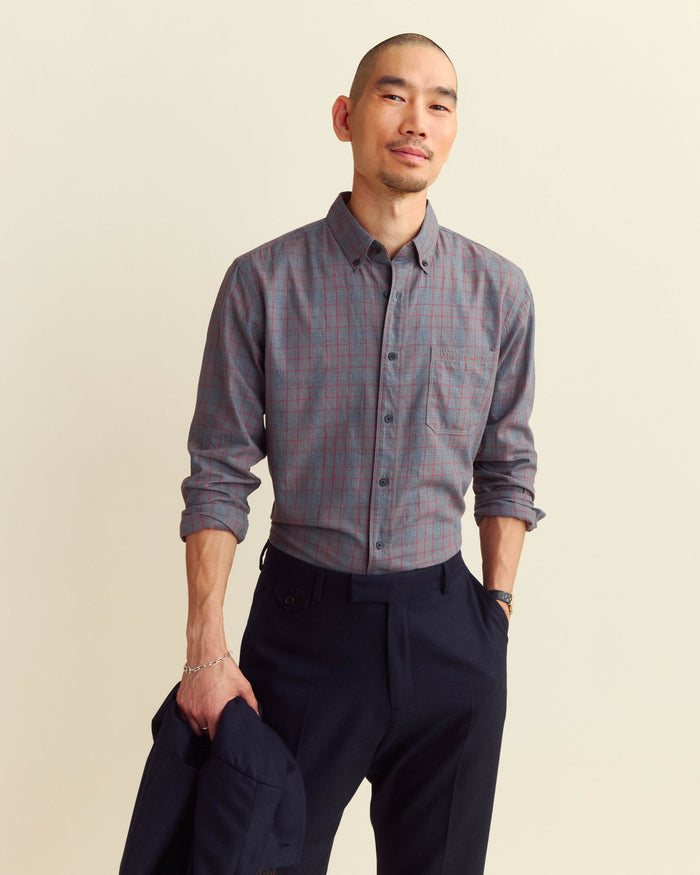 MELANGE PLAID TUSCUMBIA SHIRT BUTTON DOWN