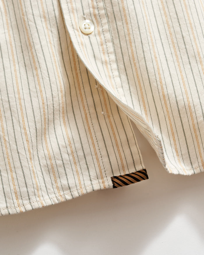 Stripe Oxford Western Shirt in Tinted White