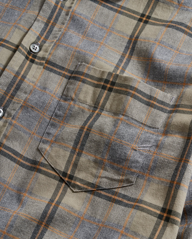 Melange Large Scale Plaid Cypress Shirt in Grey Melange