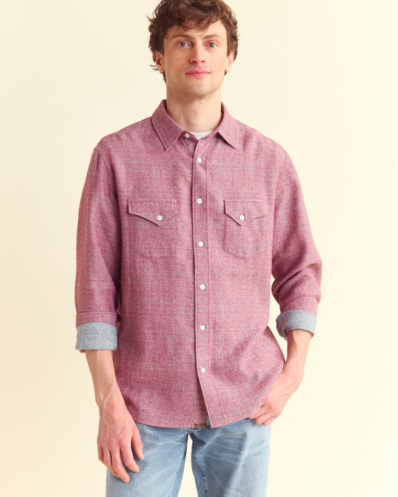 Melange Western Shirt in Cabernet Melange