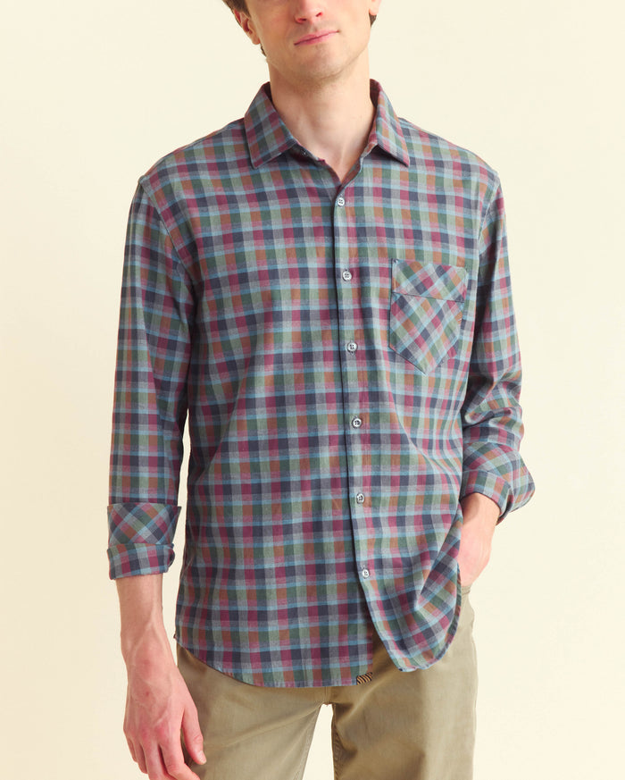 Melange Block Plaid John T Shirt