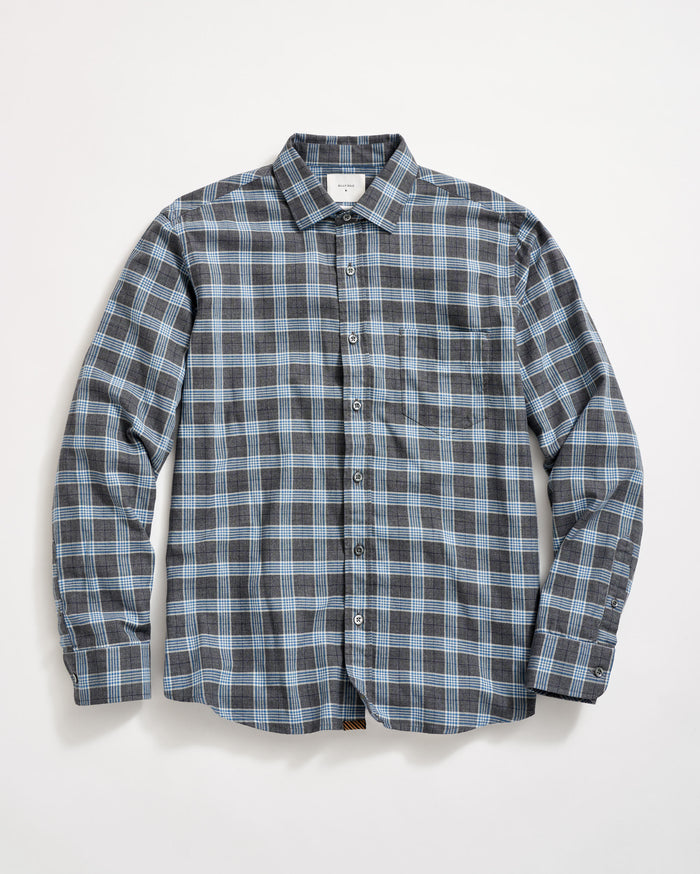 Melange Plaid Cypress Shirt in Grey Melange