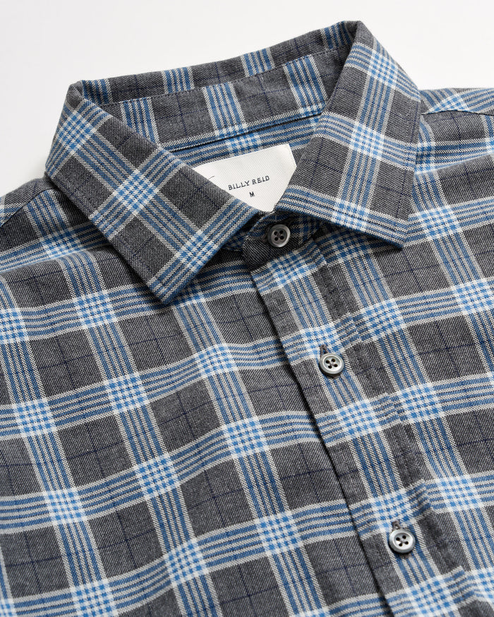 Melange Plaid Cypress Shirt in Grey Melange