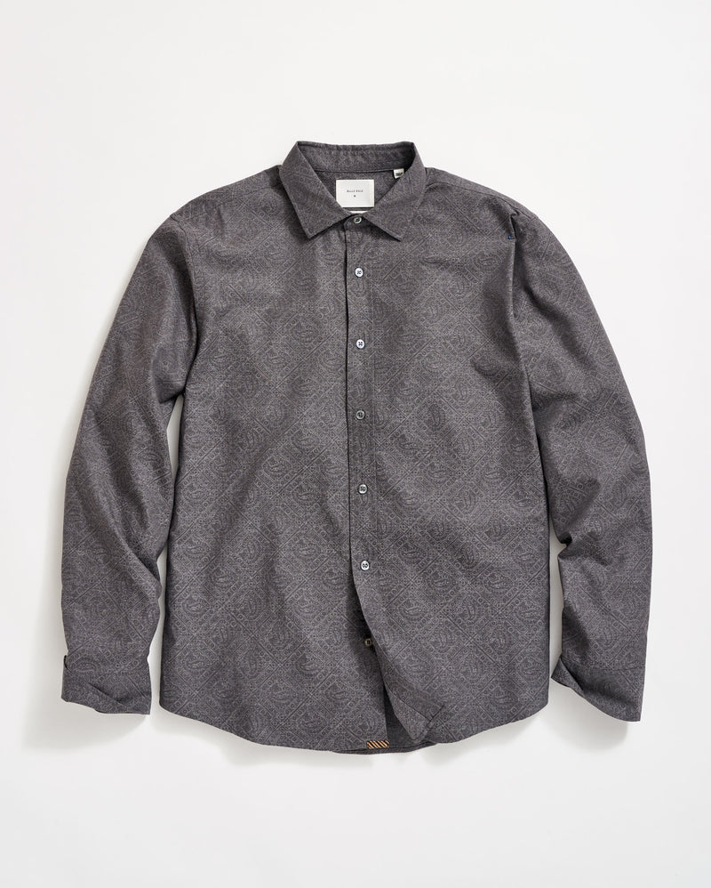 Paisley Melange Cedar Shirt in Asphalt