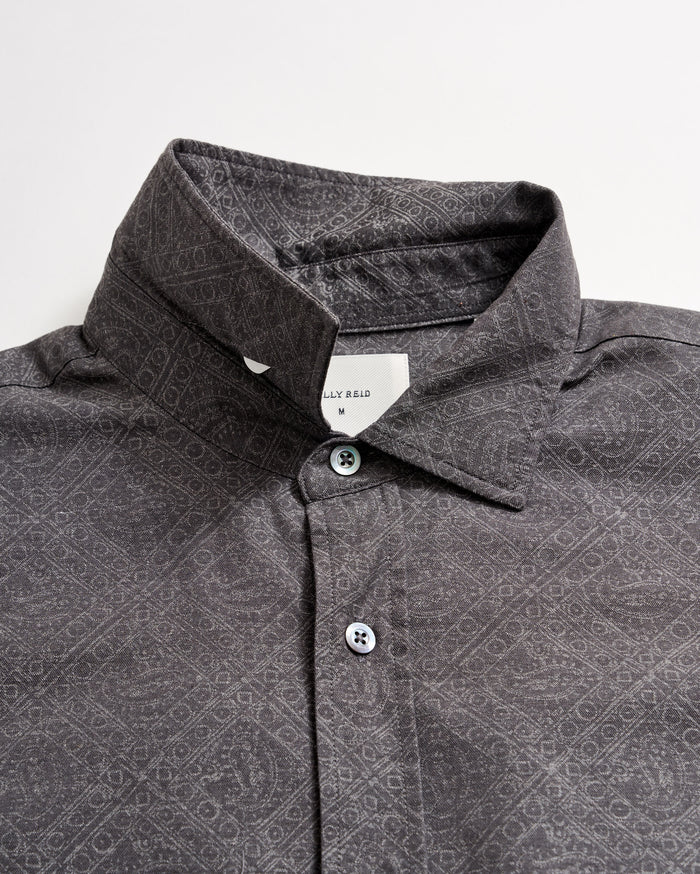 Paisley Melange Cedar Shirt in Asphalt