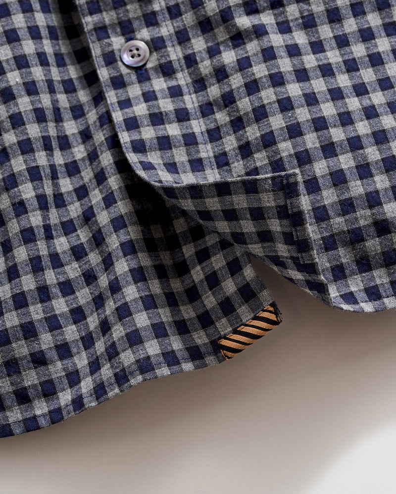 Plaid Check Hutcheson Sport Shirt in Navy/Grey