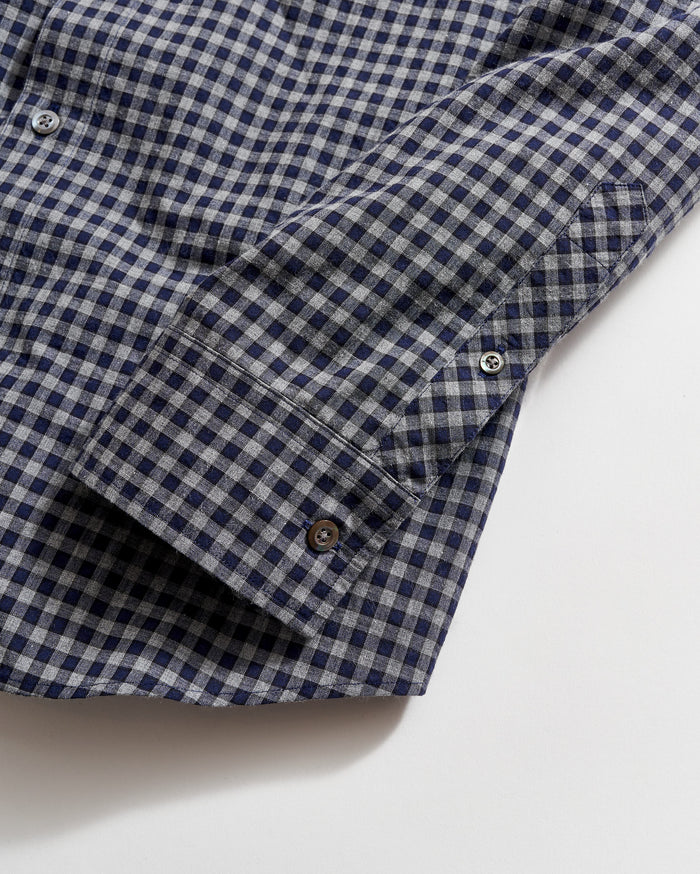 Plaid Check Hutcheson Sport Shirt in Navy/Grey