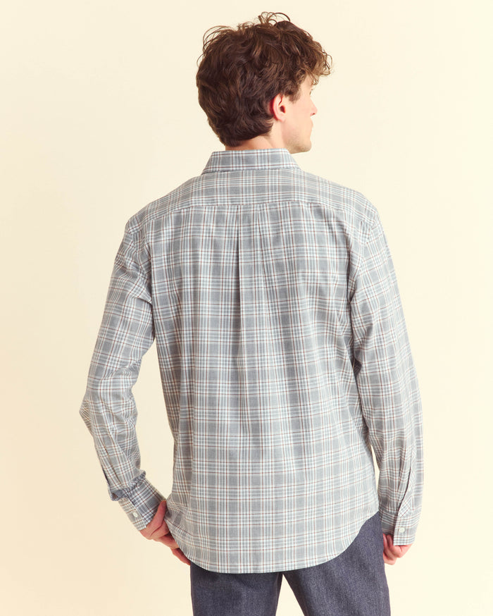 Plaid Hutcheson Sport Shirt in Grey Multi