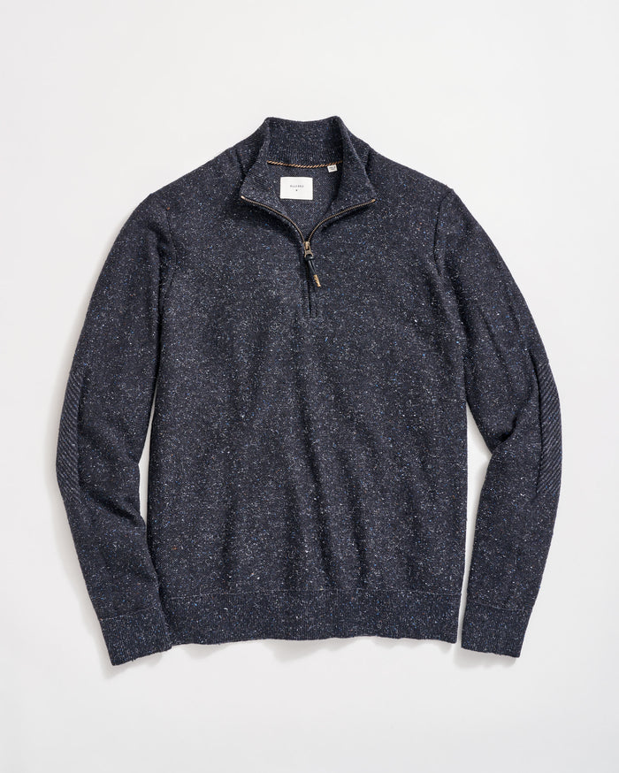 Birdseye Half Zip in Carbon Blue Melange