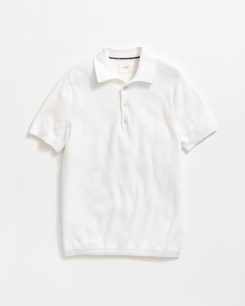 Pique Sweater Polo in White