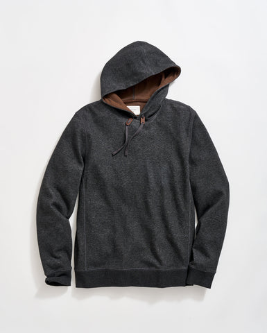 Rib Hoodie Pullover in Black