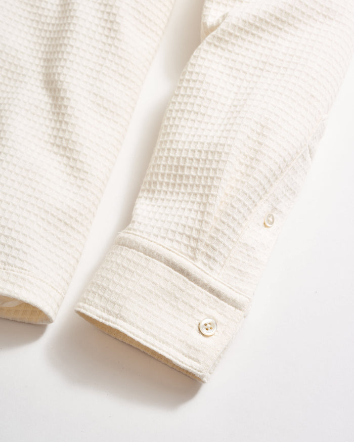 LONG SLEEVE GRID KNIT TUSCUMBIA SHIRT	TINTED WHITE