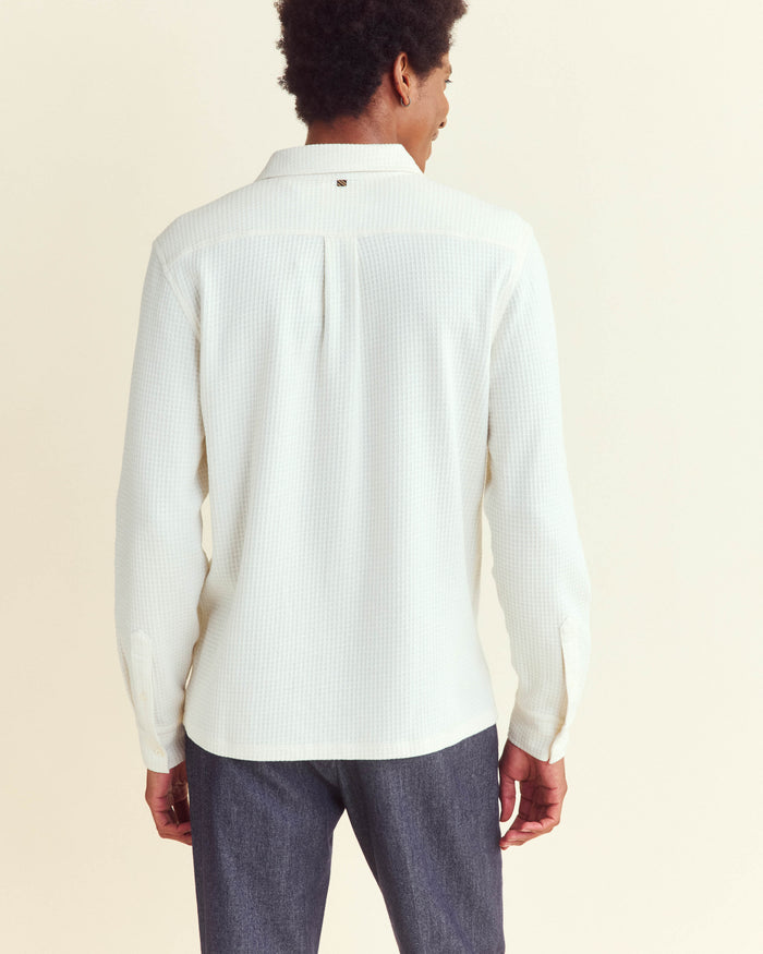 LONG SLEEVE GRID KNIT TUSCUMBIA SHIRT	TINTED WHITE