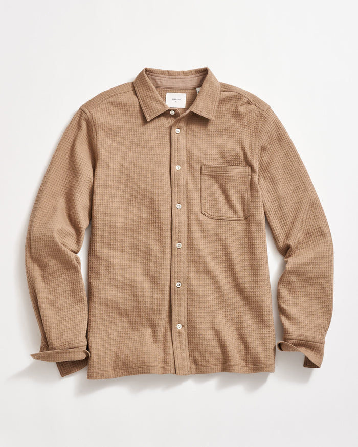 LONG SLEEVE GRID KNIT TUSCUMBIA SHIRT	WASHED TAN