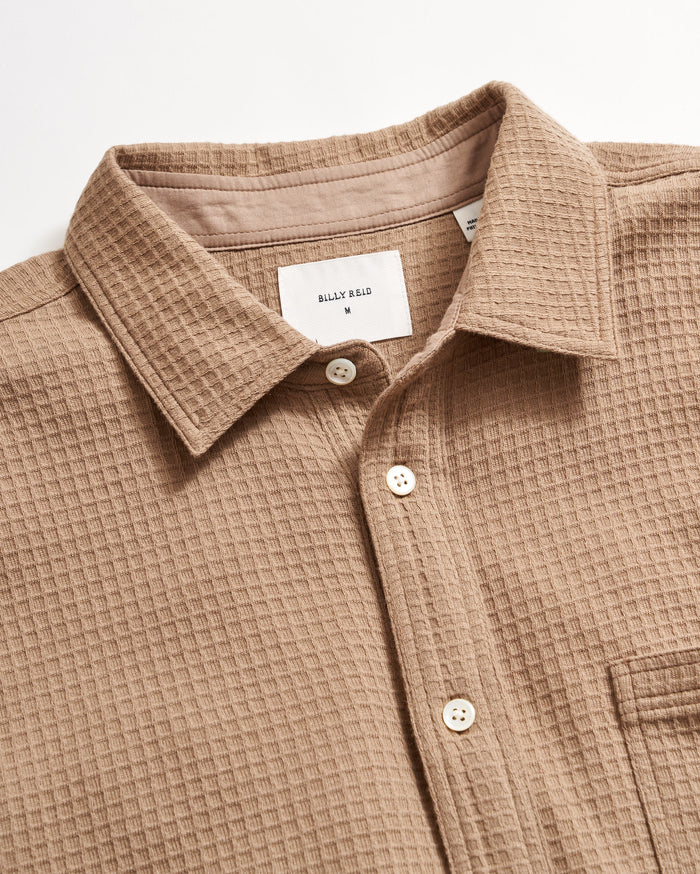 LONG SLEEVE GRID KNIT TUSCUMBIA SHIRT	WASHED TAN