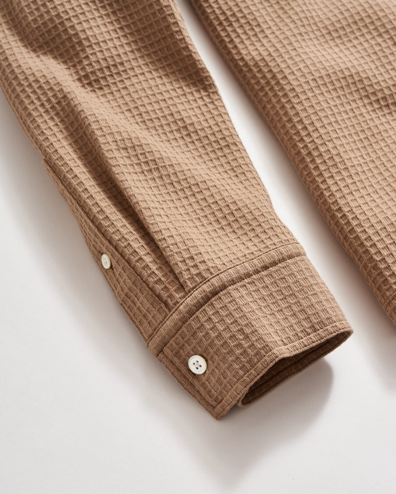 LONG SLEEVE GRID KNIT TUSCUMBIA SHIRT	WASHED TAN