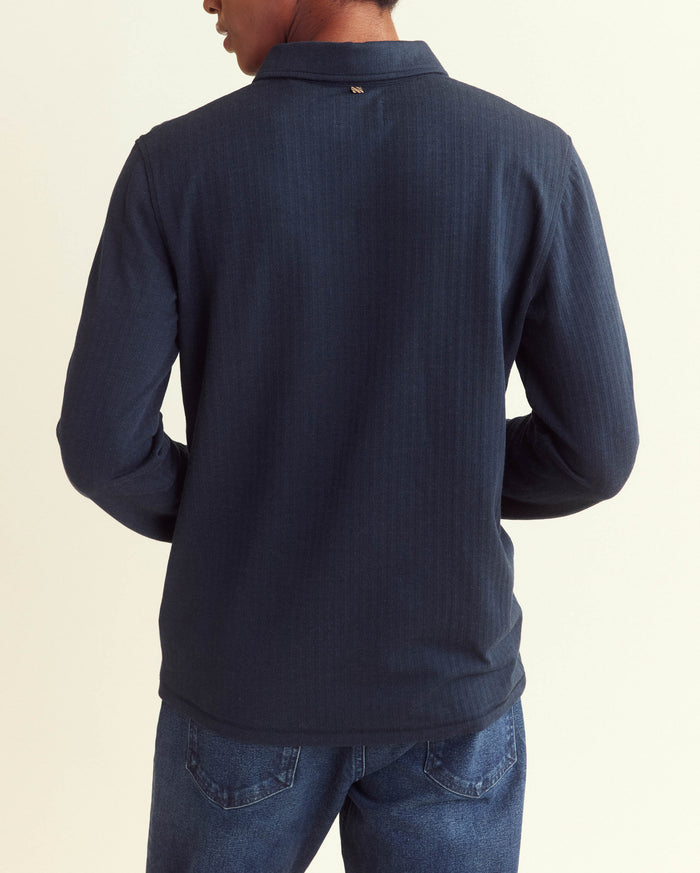 Long Sleeve Herringbone Polo