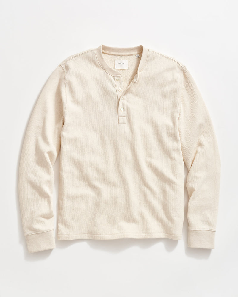 Long Sleeve French Terry Henley in Oatmeal