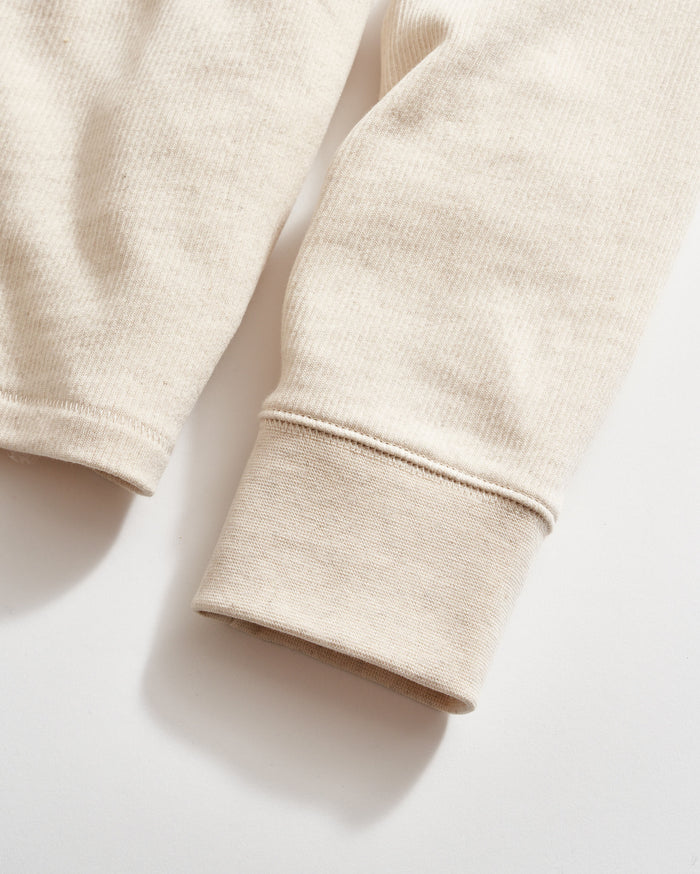 Long Sleeve French Terry Henley in Oatmeal