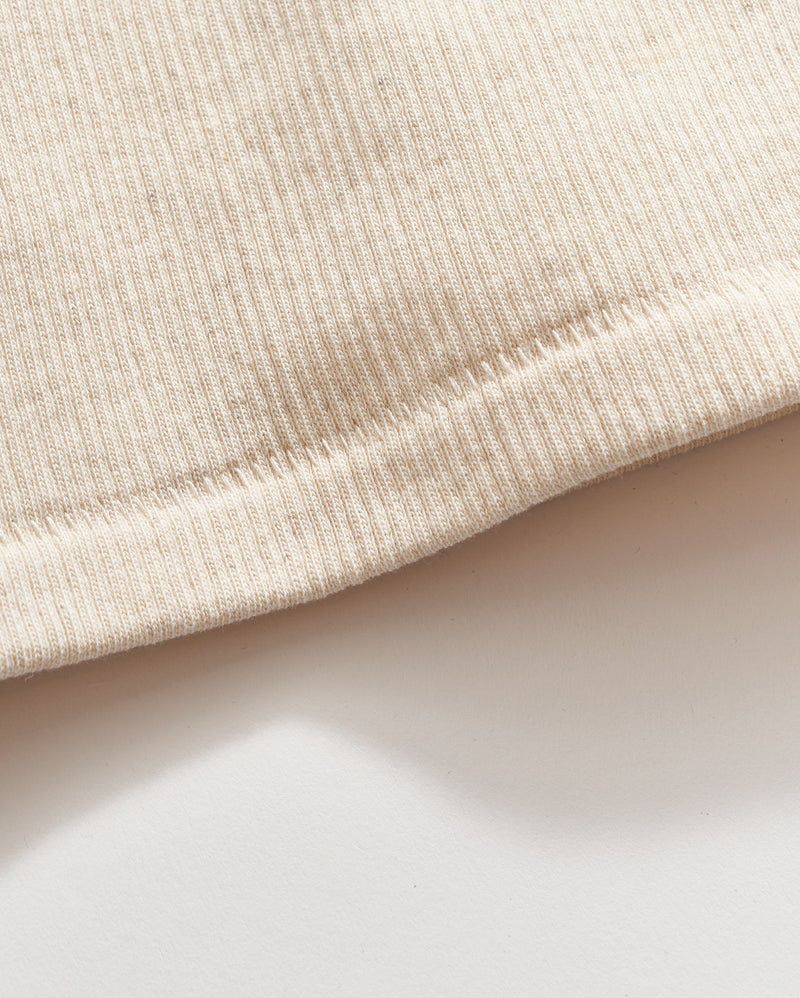 Long Sleeve French Terry Henley in Oatmeal