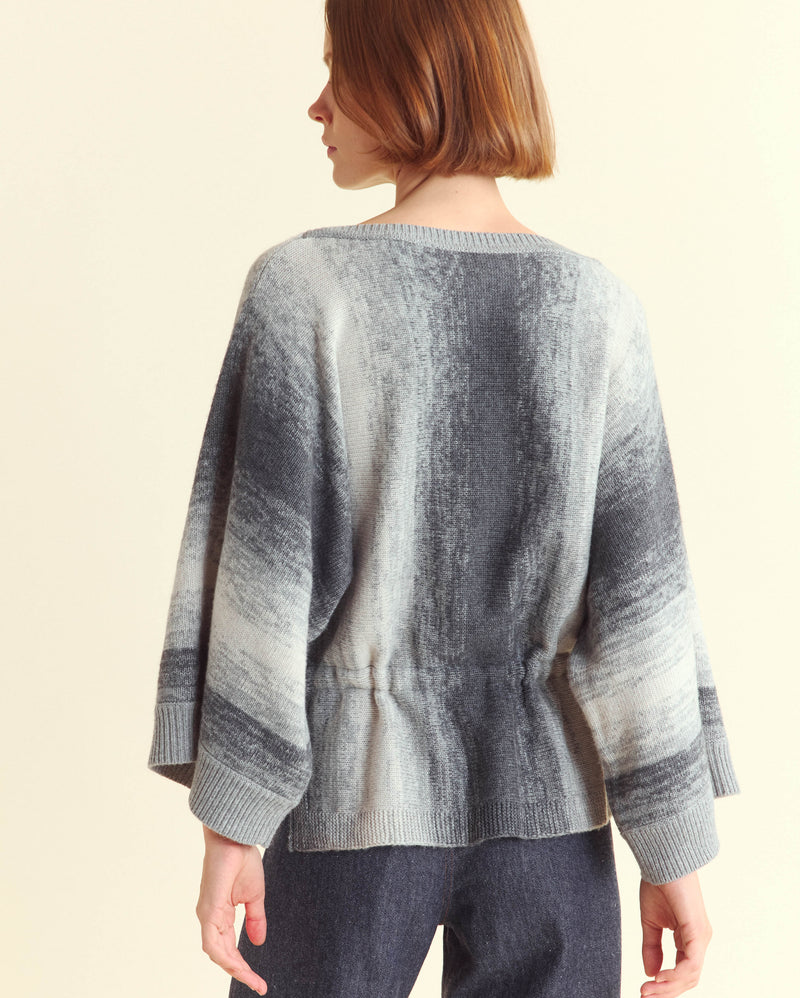 Drawstring Waist Sweater in Grey