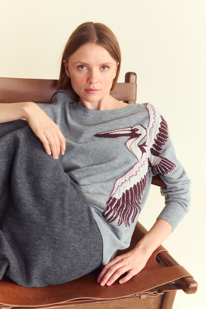 Intarsia Pelican Sweater