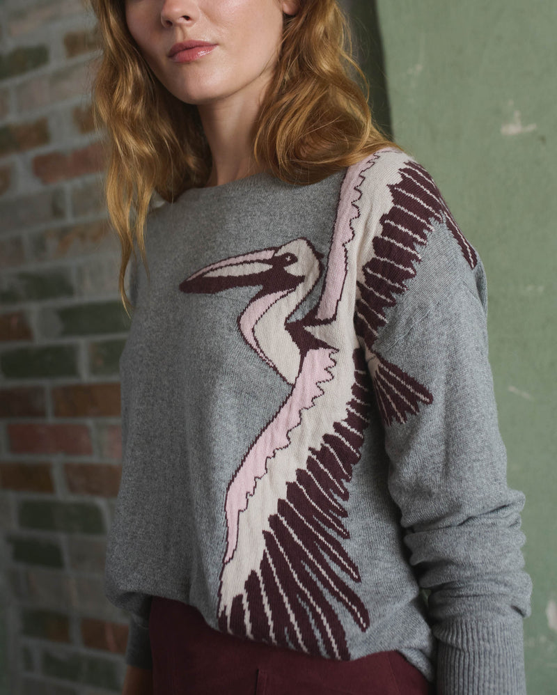 Intarsia Pelican Sweater