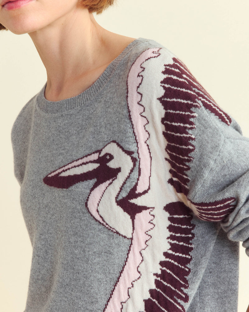 Intarsia Pelican Sweater