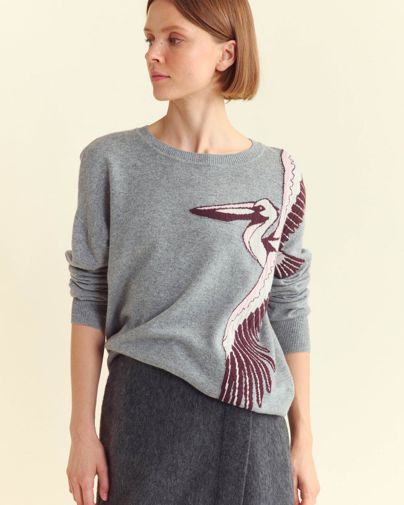 Intarsia Pelican Sweater