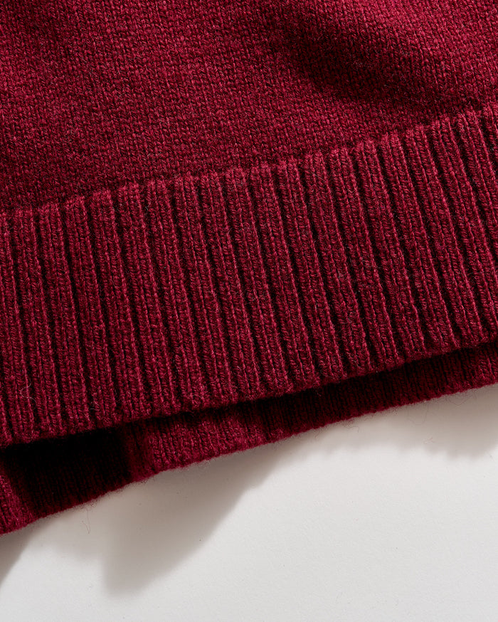 Funnel Shell Sweater in Maroon