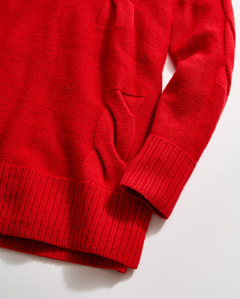 Fading Cable Sweater in Holiday Red