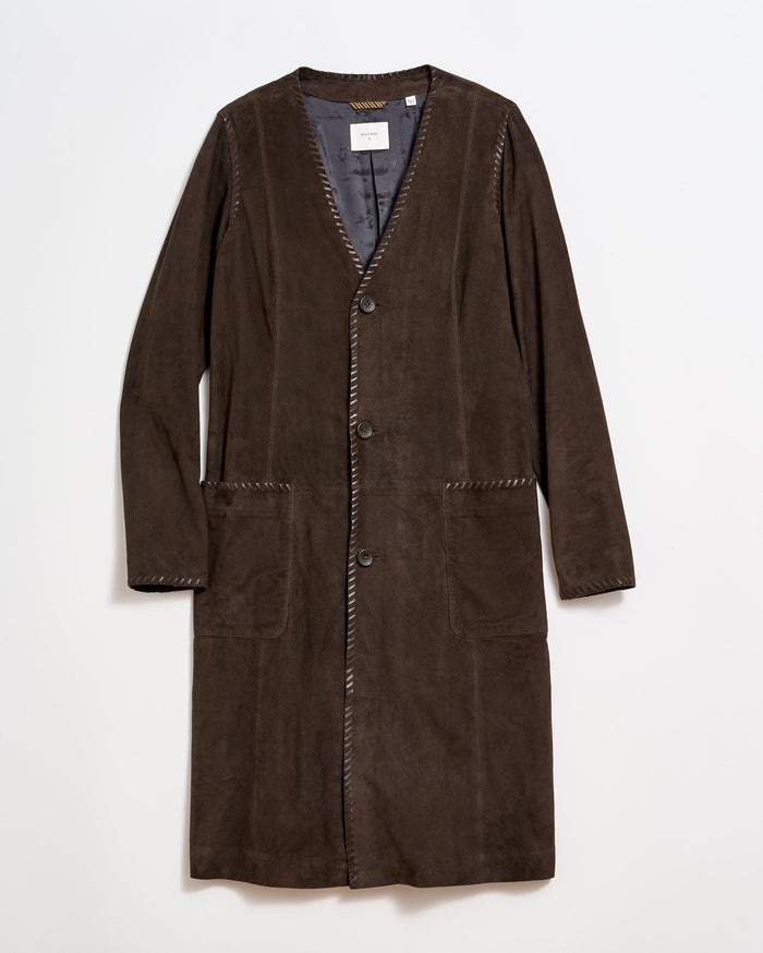 Suede Whip Stitch Coat