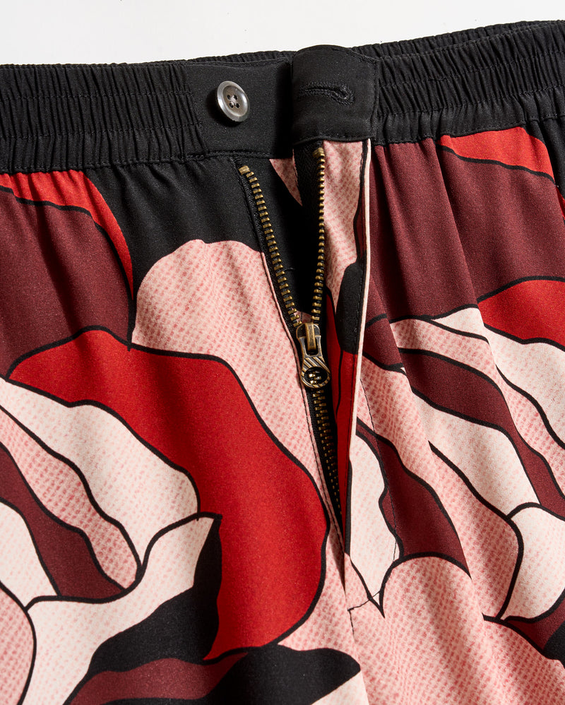 Winter Rose Lounge Pant in Red/Black