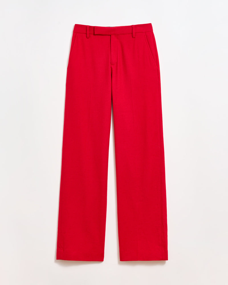 Flat Front Trouser in Holiday Red