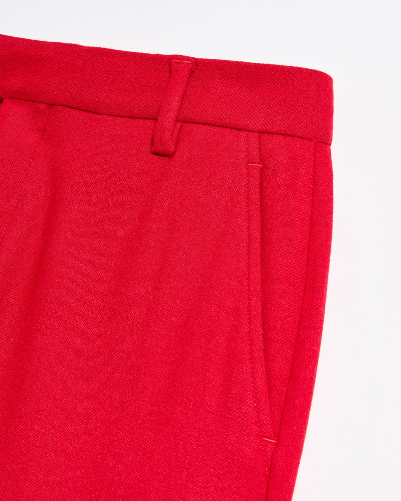 Flat Front Trouser in Holiday Red