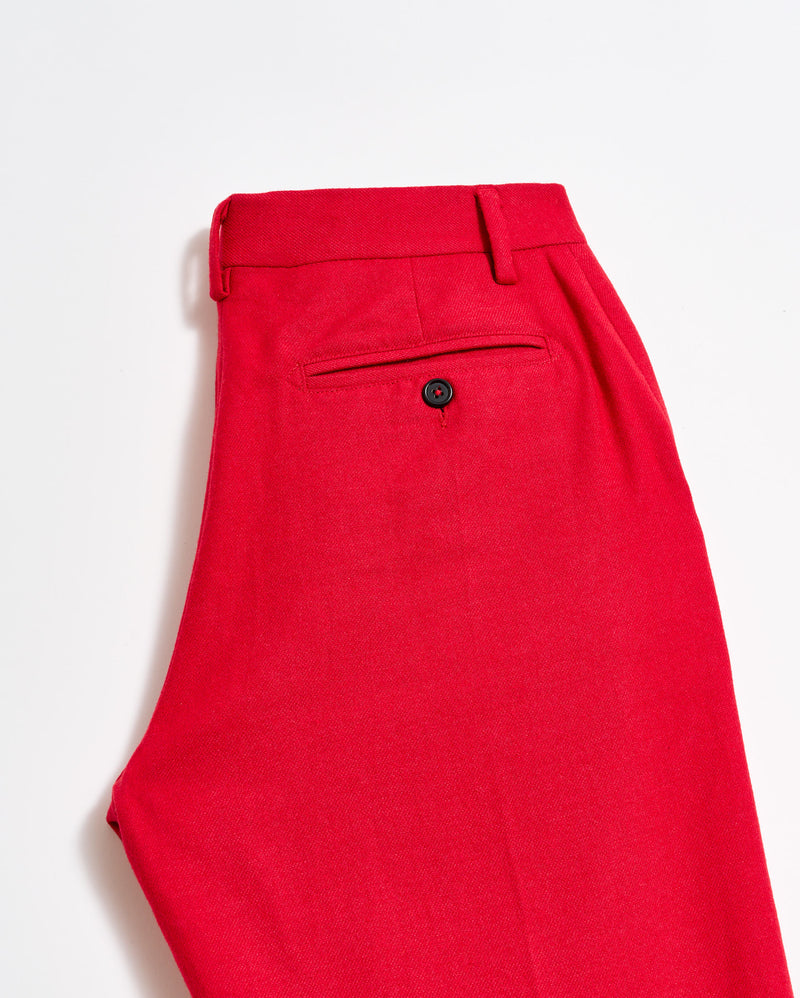 Flat Front Trouser in Holiday Red