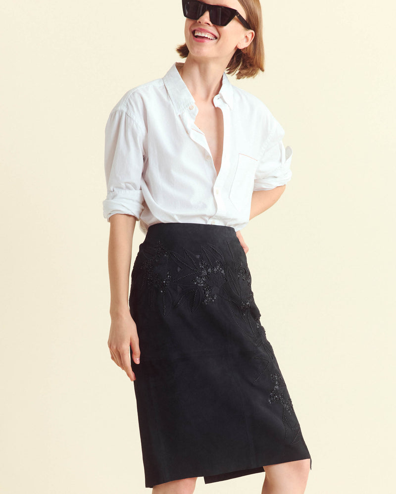 Suede Statement Pencil Skirt