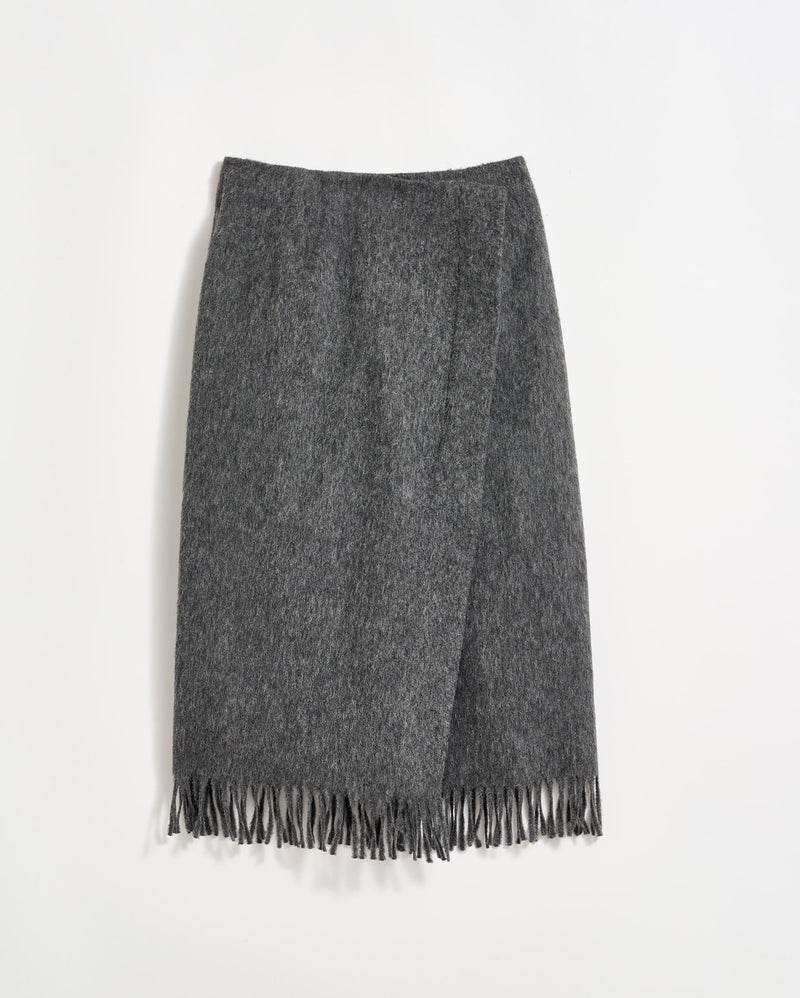 Blanket Wrap Skirt in Charcoal