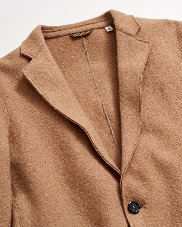 Boiled Wool Sport Coat in Camel