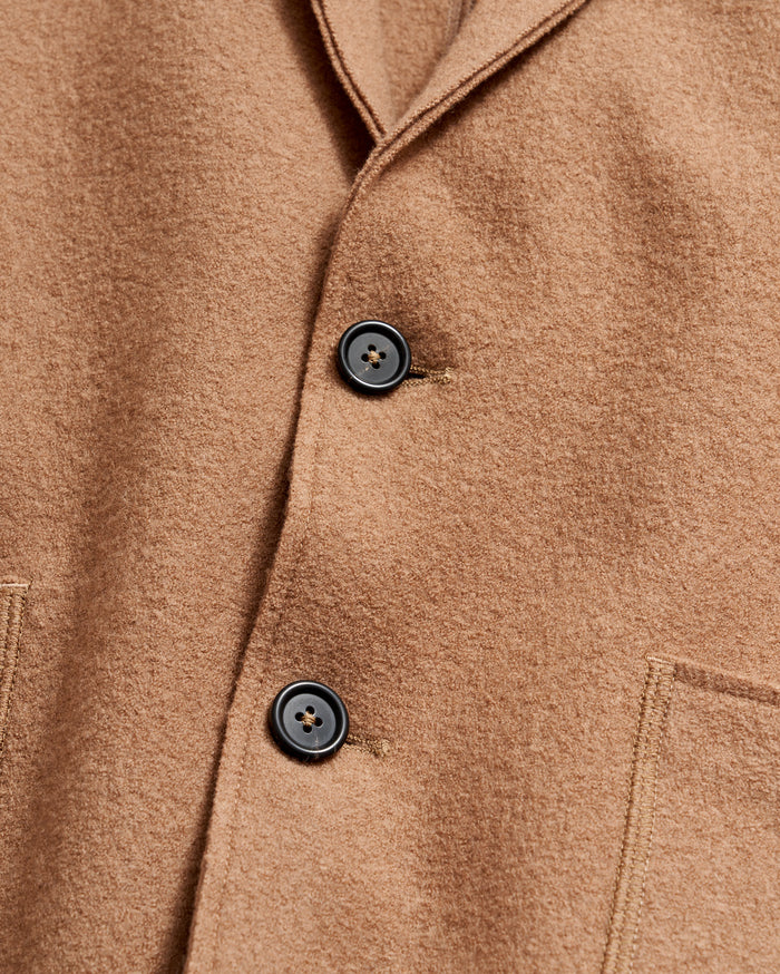 Boiled Wool Sport Coat in Camel