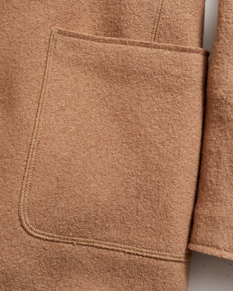 Boiled Wool Sport Coat in Camel