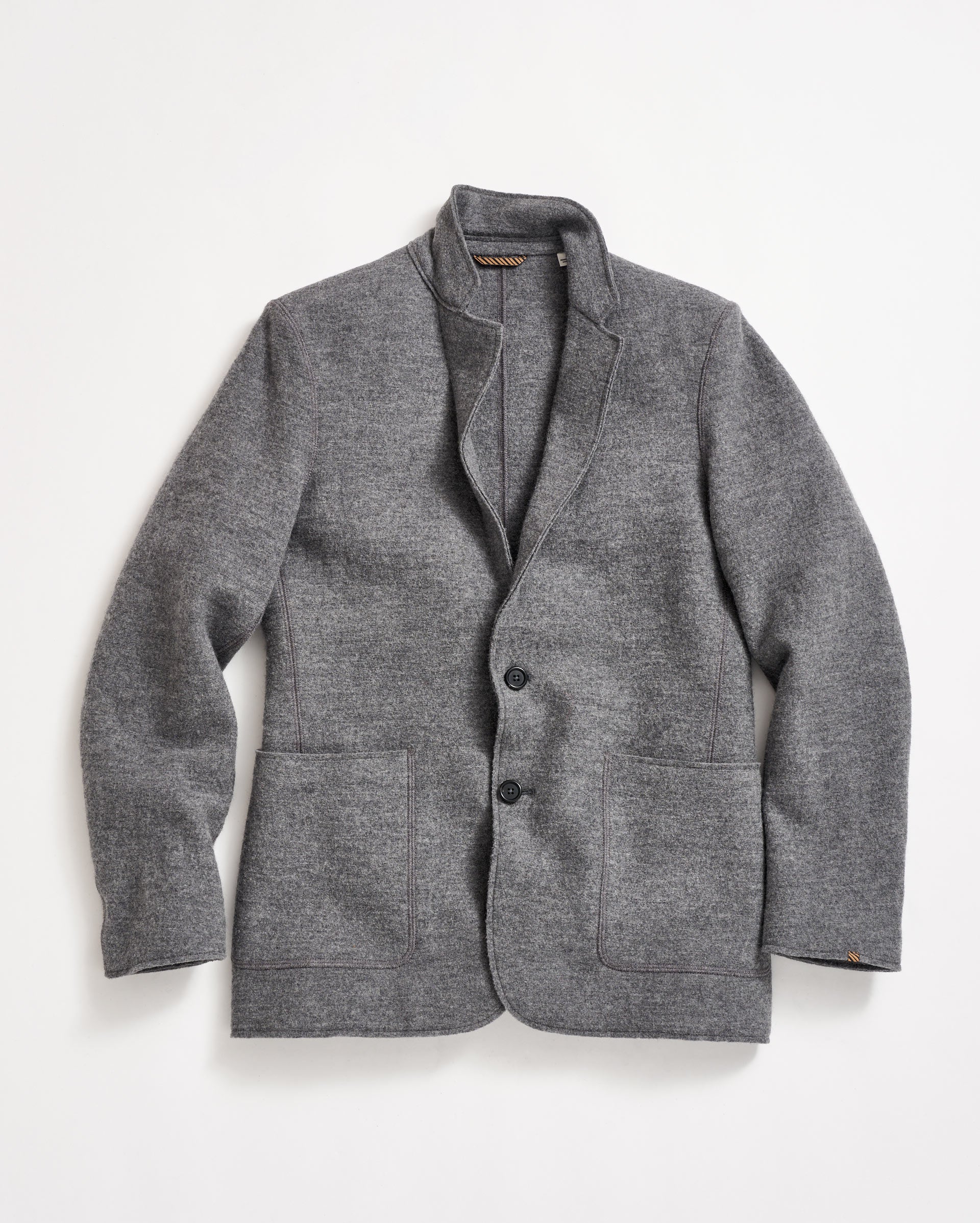 Grey boiled wool coat online