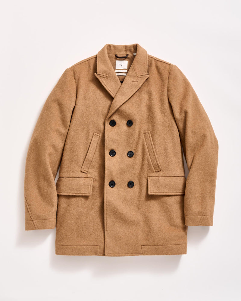 Camel Hair Bond Peacoat in Camel